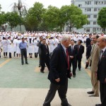 On a visit to a Chinese medical university.