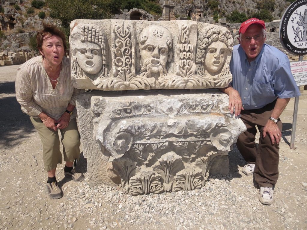 Bruce and Betty amdi Roman ruins in Turkey 2013
