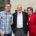 Bruce Alberts with Apple Board Chair Art Levinson and Congresswoman Nancy Pelosi at Tiger Grant Press Conference at UCSF, 2012.