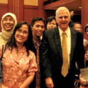 Dr. Alberts with young Indonesian scientists in 2010.