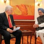 With the Indian Prime Minister Singh in January 2012.