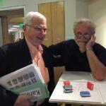 At 77th birthday party, with Peter Walter.