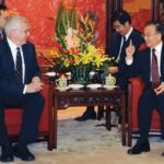 With Chinese Premier, Wen Jiabao, interviewing him for Science in 2008.