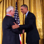 Receiving the National Medal of Science from President Obama at the White House on November 20, 2014.
