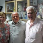 Bruce and Betty Alberts with M.S. Swaminathan in India, 2013.