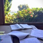 Working on the 5th Edition of Essential Cell Biology at the Darling House in Santa Cruz. Feb. 18, 2016.